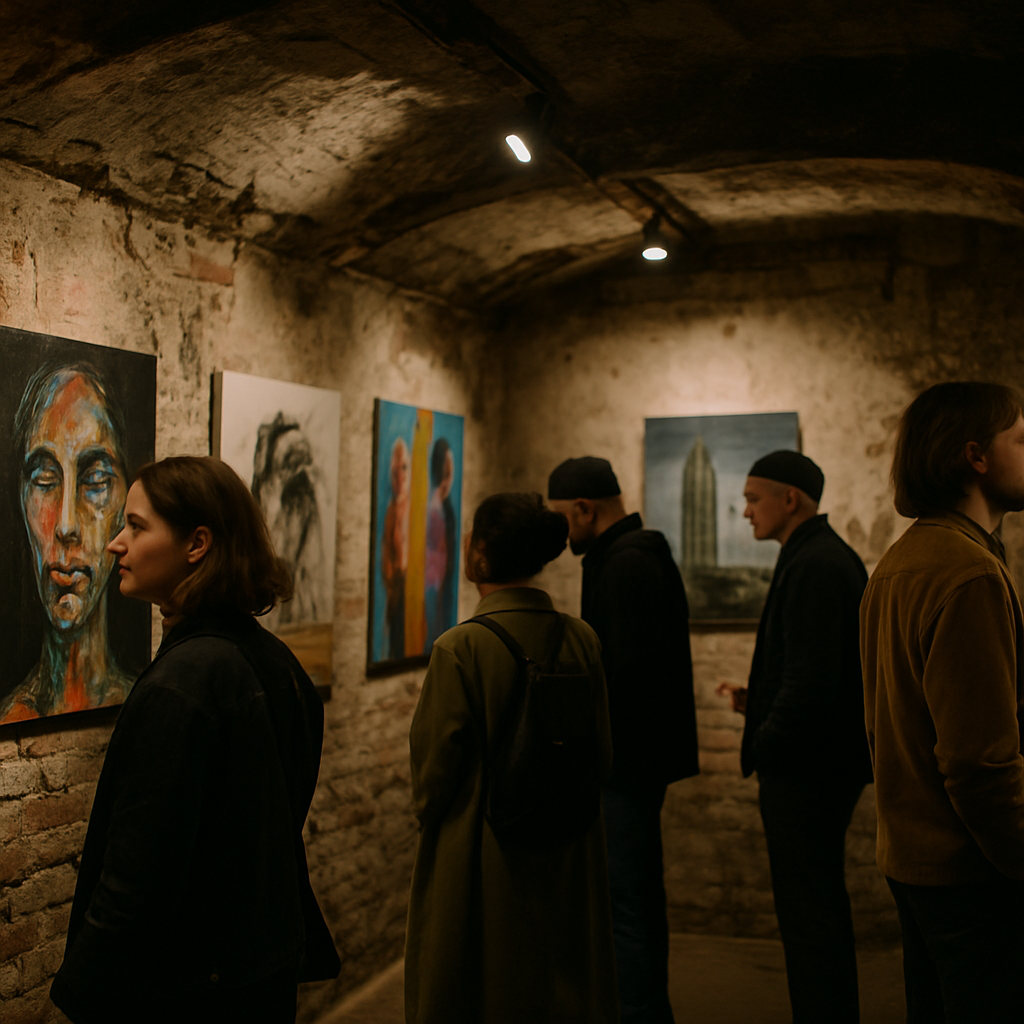 An unexpected Berlin art exhibition in a small, atmospheric venue with a mix of